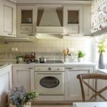 Tile octagon in the interior of the kitchen in the style of Provence