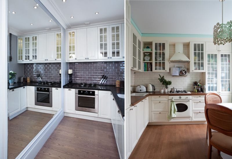 Floor in a small classic kitchen