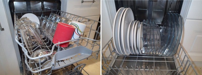 Proper arrangement of dishes in the dishwasher