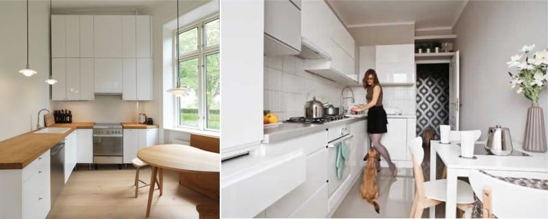 Table in a minimalist kitchen