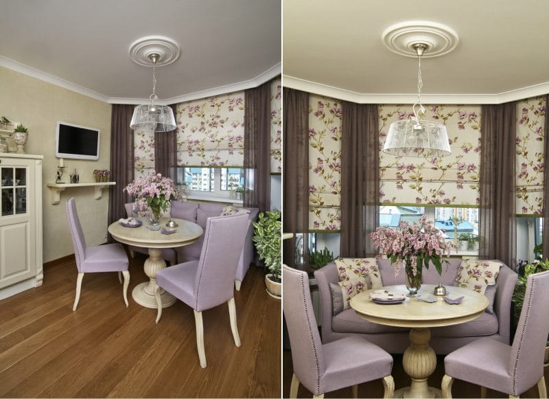 Dining area in the bay window