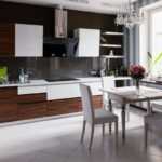 Light gray tiles on the kitchen floor