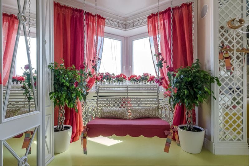 Winter garden in the bay window