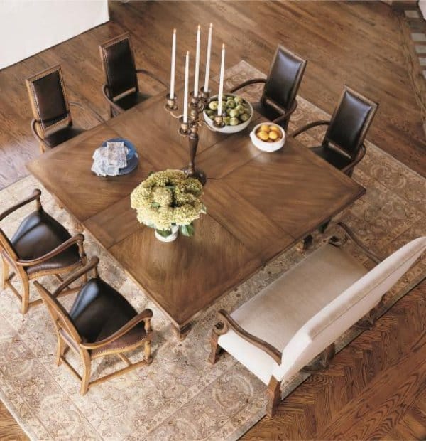 Large square table for 8 people