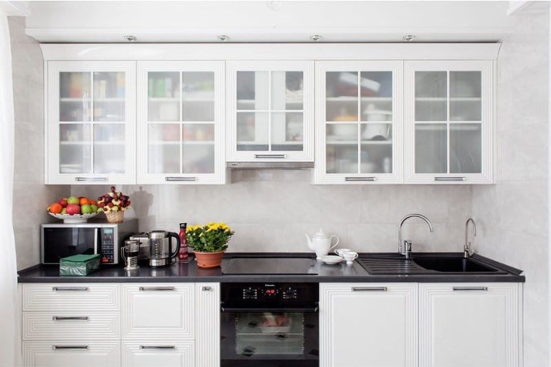 Black worktop from chipboard postforming