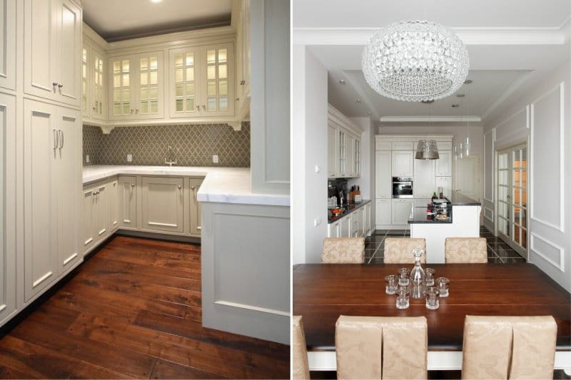 Tree in the interior of a classic kitchen