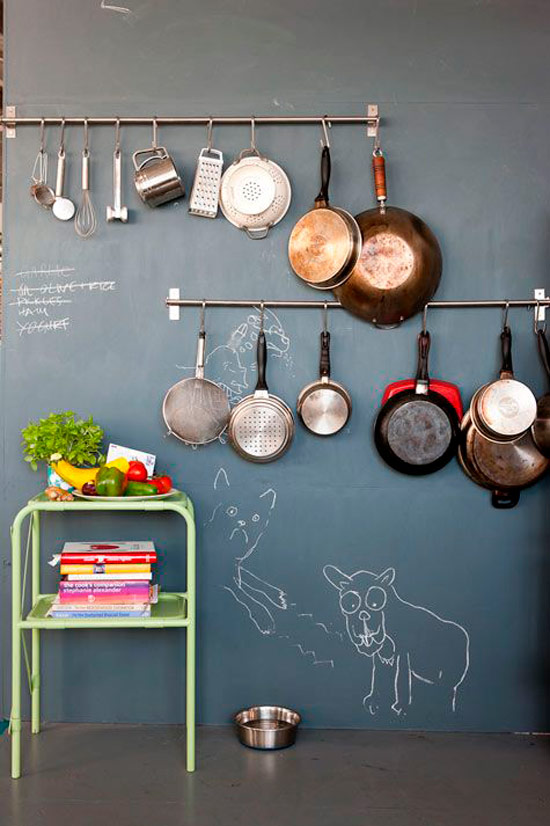 Slate wall in the kitchen