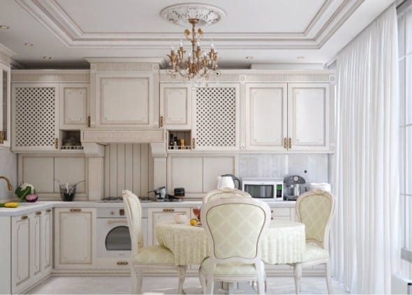 Classic white kitchen with patina