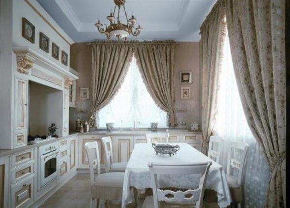 Classic white kitchen with gold