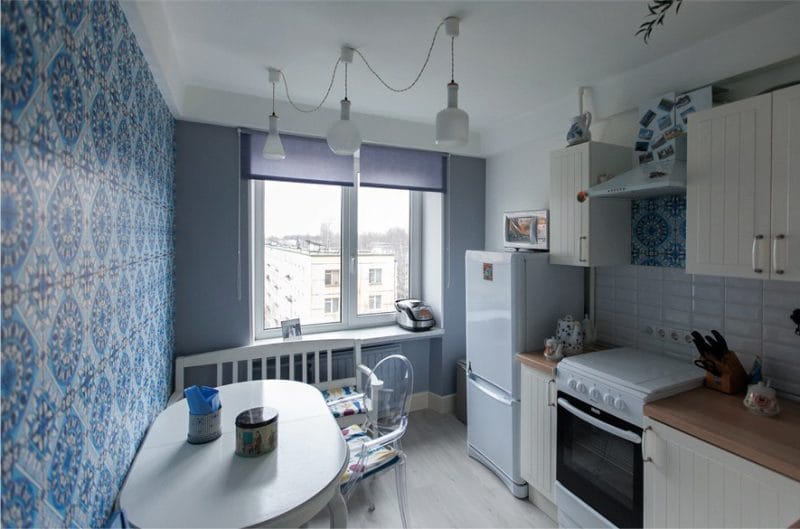 Kitchen corner with bench in the interior