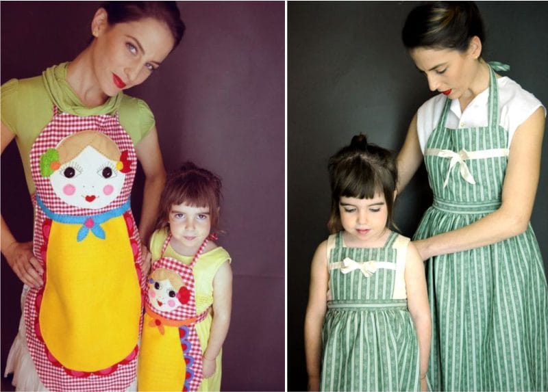 Apron yang sama untuk ibu dan anak perempuan