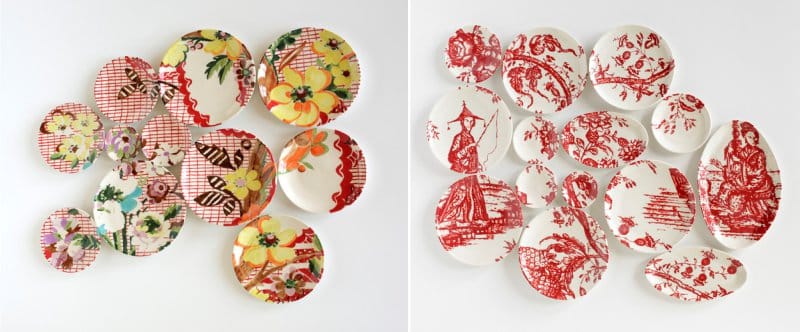 Panneau d'assiettes de la designer Molly Hatch