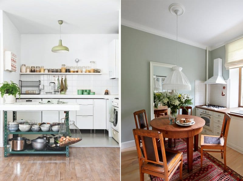 The ceiling in the kitchen in country style