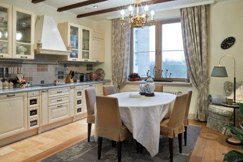 Curtains in the kitchen in country style