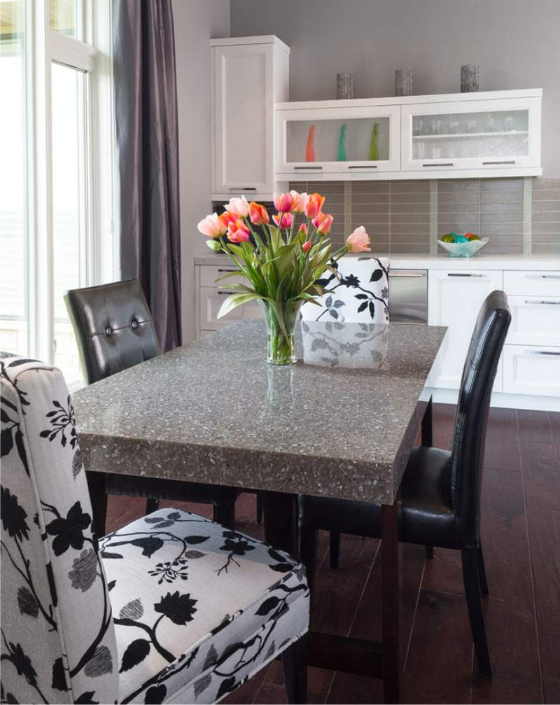 Table from an artificial stone under granite