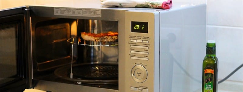 Microwave oven with double grill