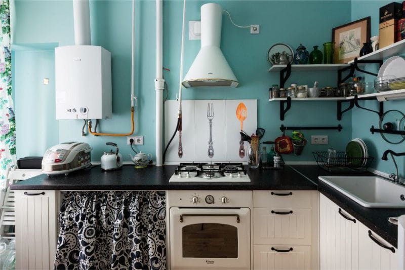 Technique in retro style in the interior of the kitchen in the style of Provence