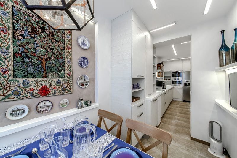 Velvet plaster in the interior of the kitchen