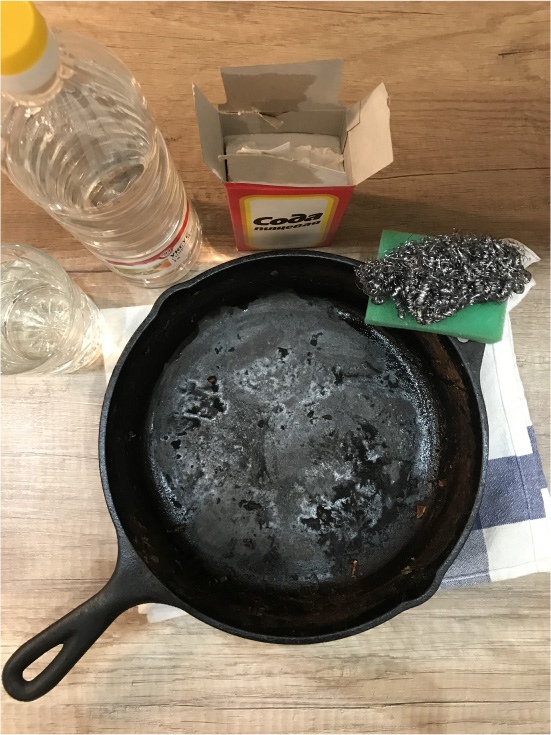 What is required for cleaning pans