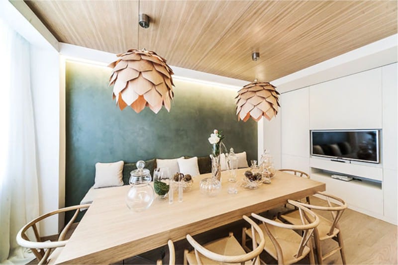 Textured decorative plaster in the kitchen interior