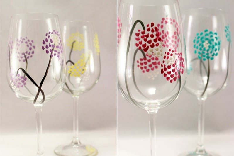 Peinture de lunettes - motifs floraux