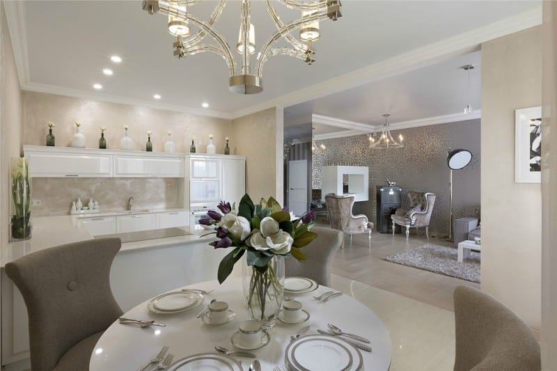 Venetian plaster in the interior of the kitchen