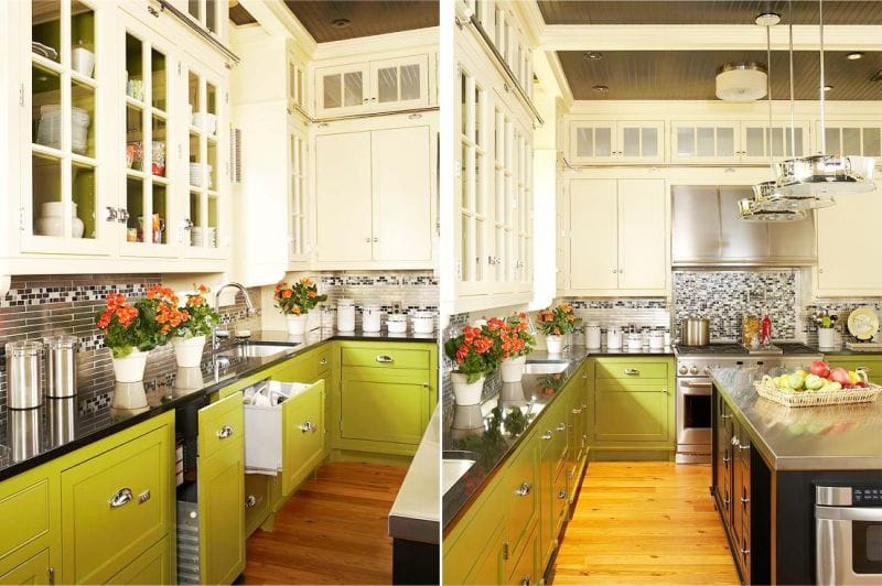 White and green kitchen