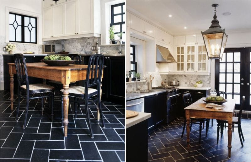 Classic black and white kitchen