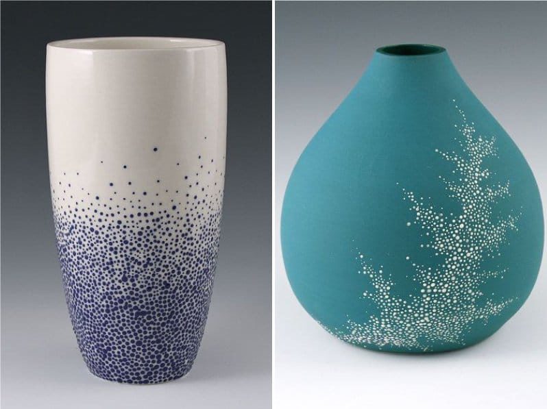 Spot painting ideas for a ceramic vase