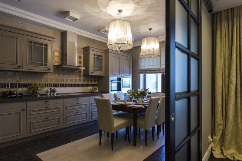 Interior gray kitchen