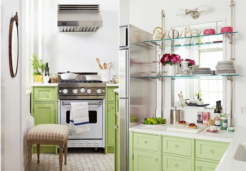 Pistachio-colored kitchen