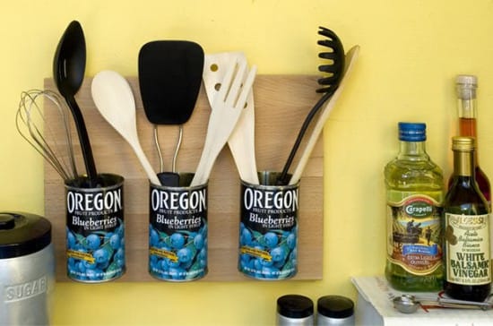 Stand for storing cutlery from cans