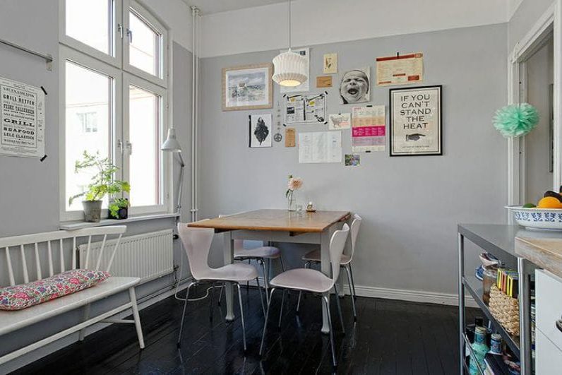 Gray Scandinavian style kitchen