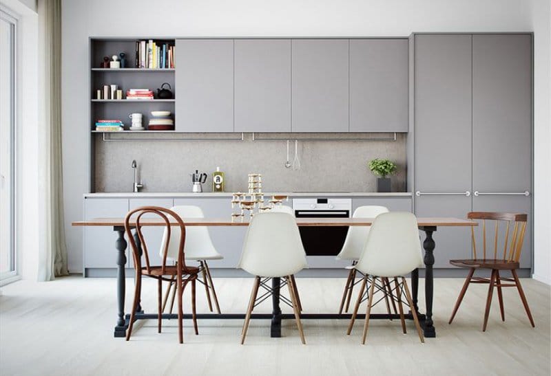 Gray-white kitchen