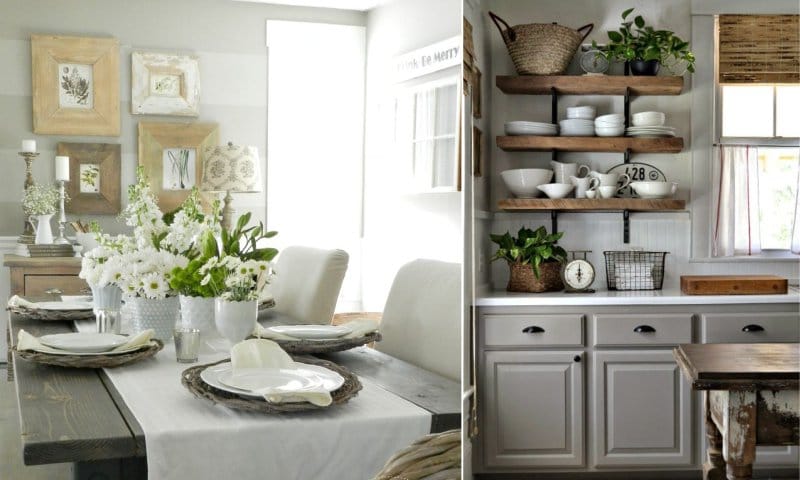 Gray country style kitchens