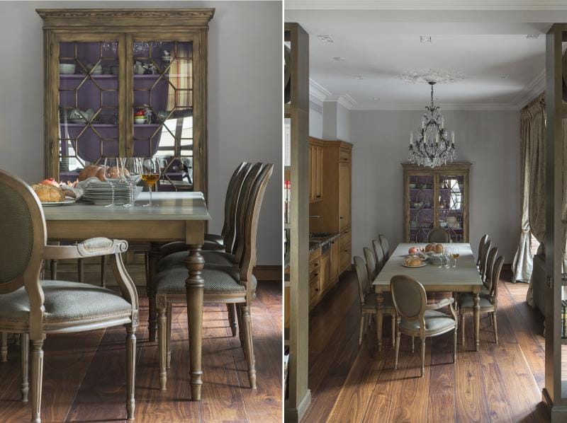 Gray color in the interior of the kitchen