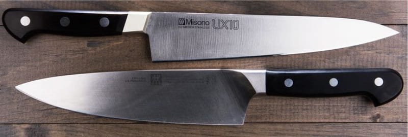 Chef knives - Japanese Misono and European Zwilling J.A. Henckels