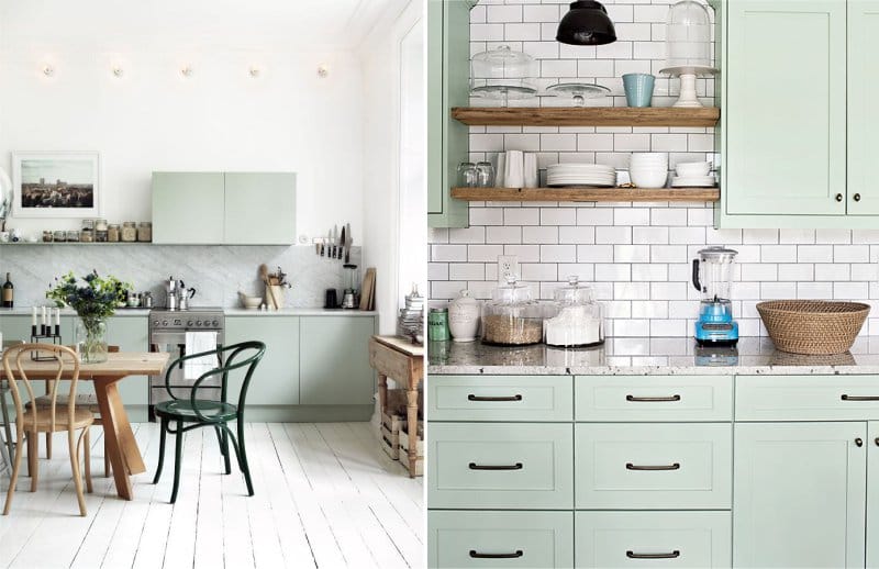 Light green kitchens