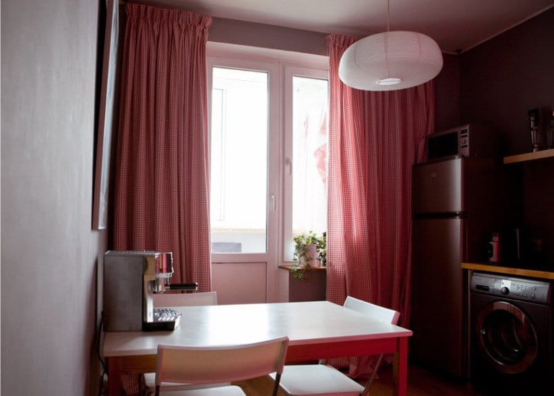 Dark gray kitchen with red accents