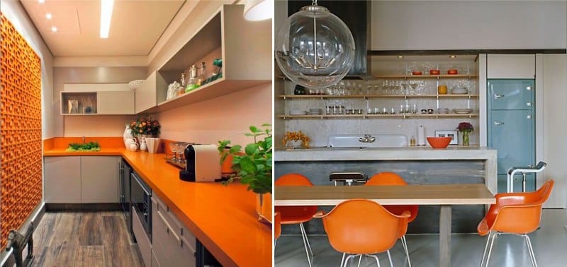 Beige-orange kitchen