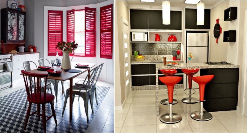 Black and red kitchen