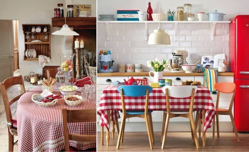 Red tablecloth