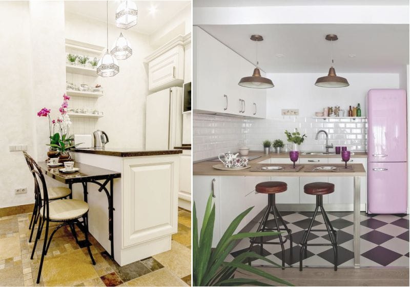 Bar counter in the interior of the kitchen in the style of Provence