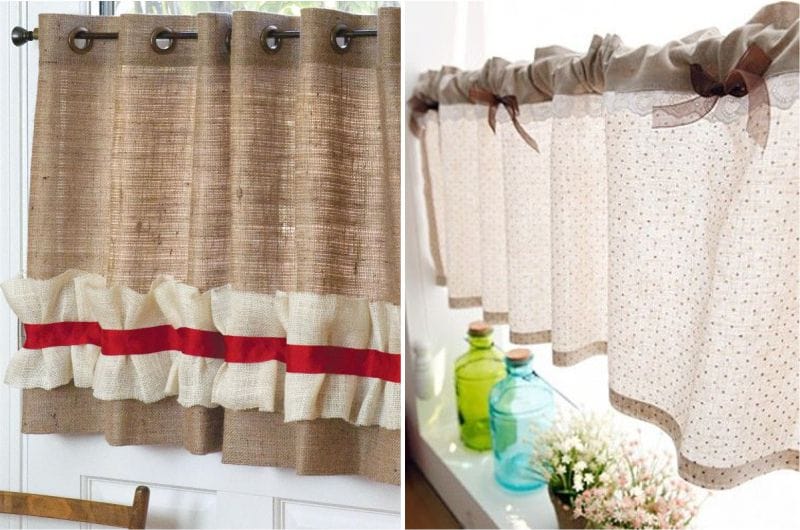 Decor curtains in the style of a cafe