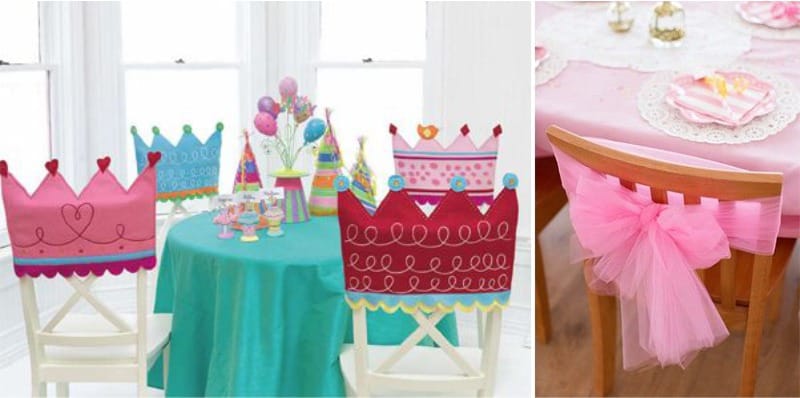 Decor of chairs for children's birthday