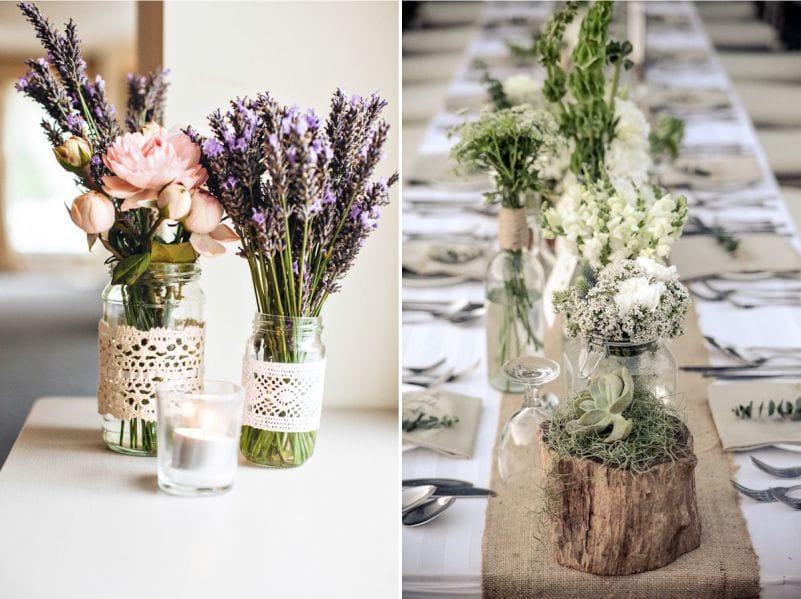 Vase decor for DIY table setting