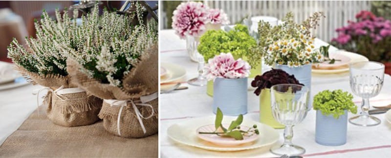 Vase decor for DIY table setting