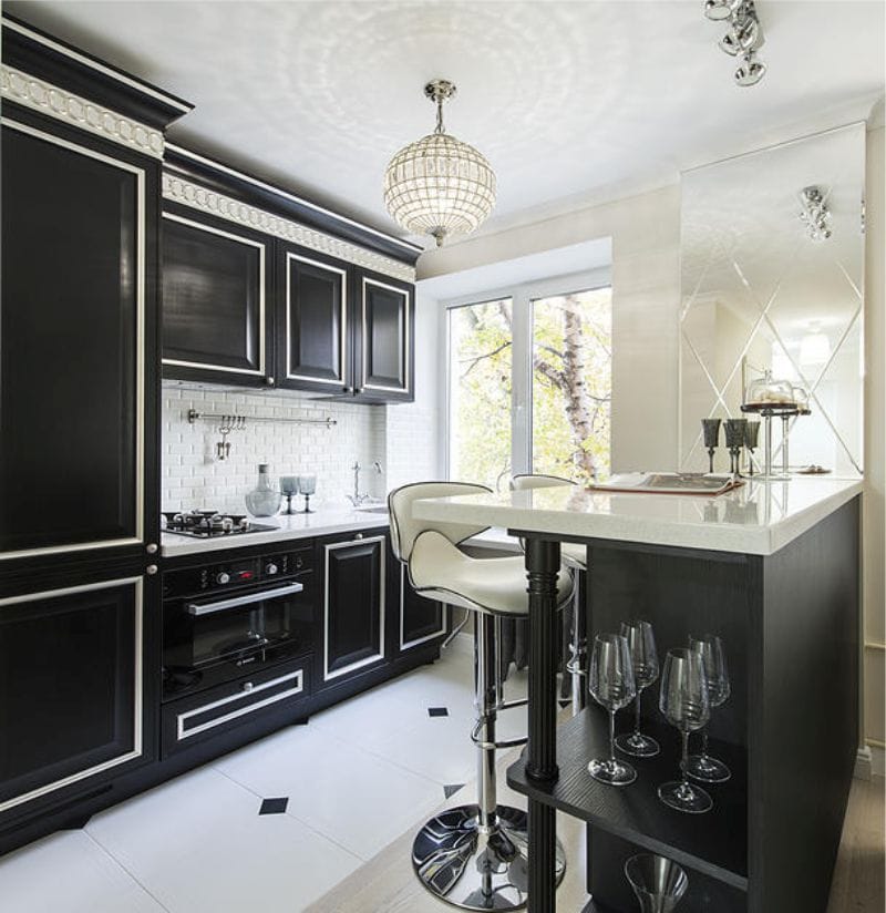 Black wooden kitchen