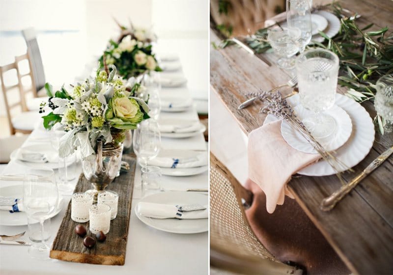 Festive table setting in rustic style