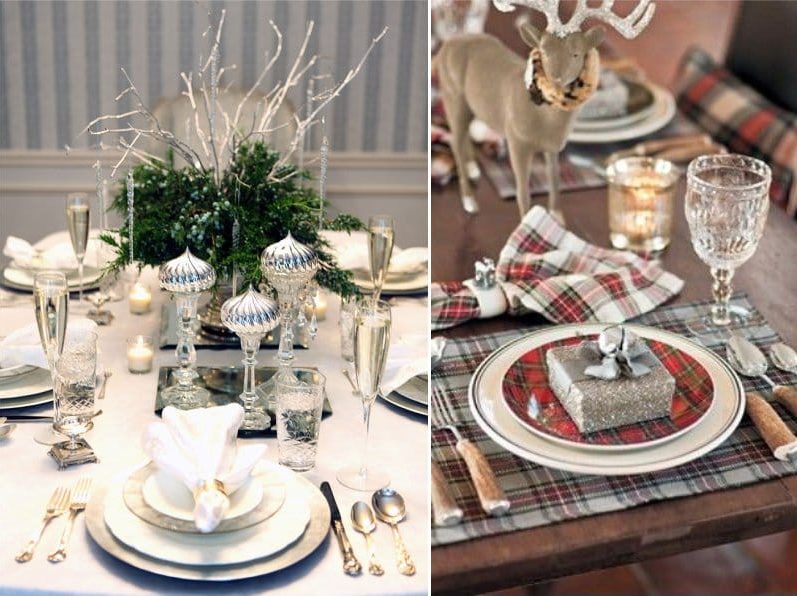 Arrangement of glass on the New Year's table